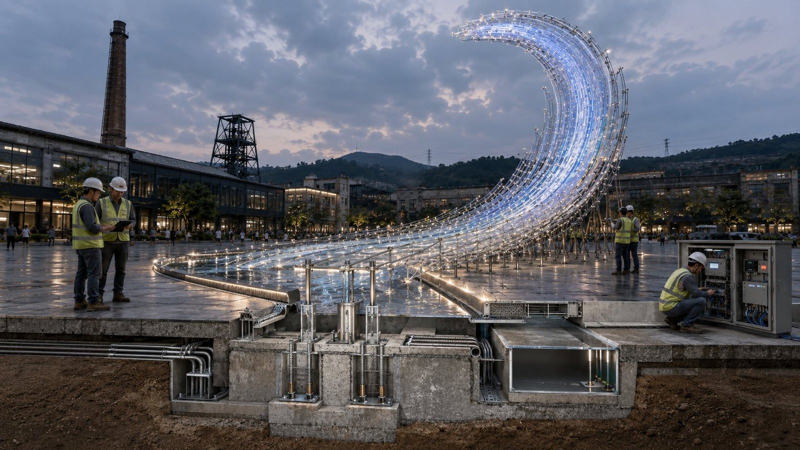 Concept visualization of service access and control infrastructure for the kinetic wave arena