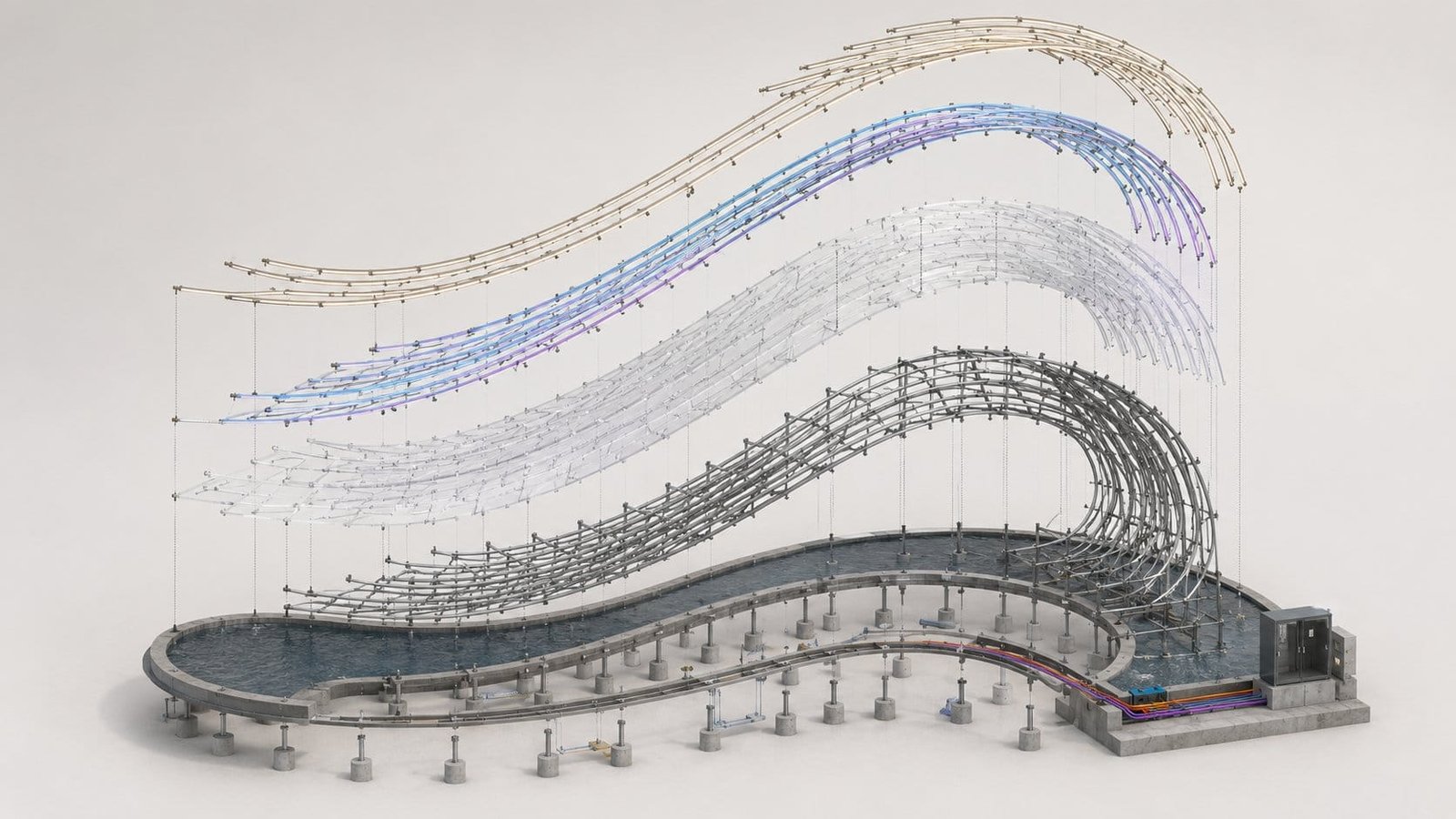 Design development visualization for wave structure, movement and interaction systems