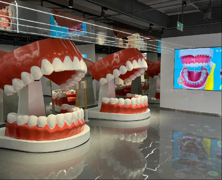 Oversized teeth and gum models for oral health education